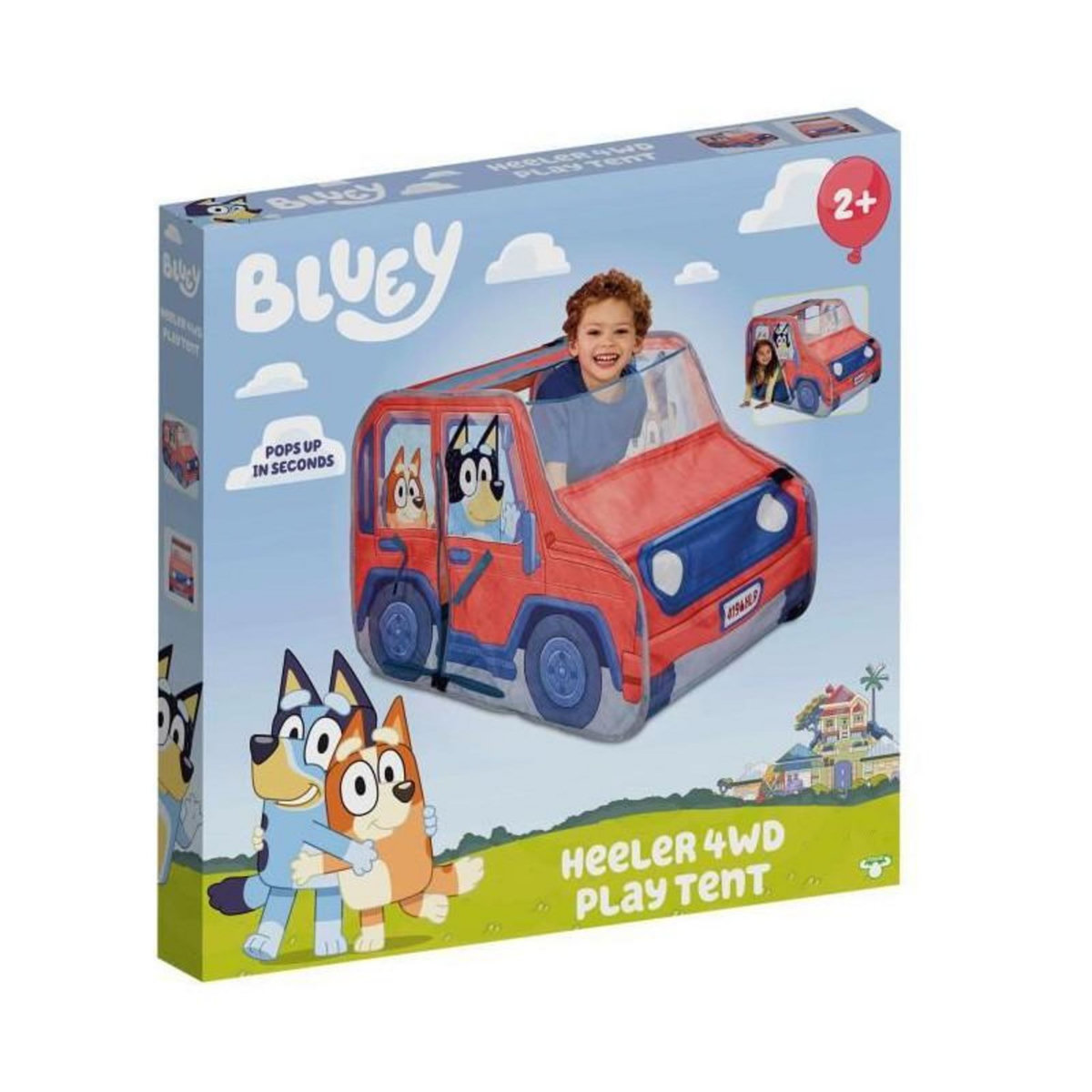 MOOSE TOYS Tente de jeu pop-up BLUEY - Le 4x4 de la famille Heeler - Tente de jeu pop-up pour enfants