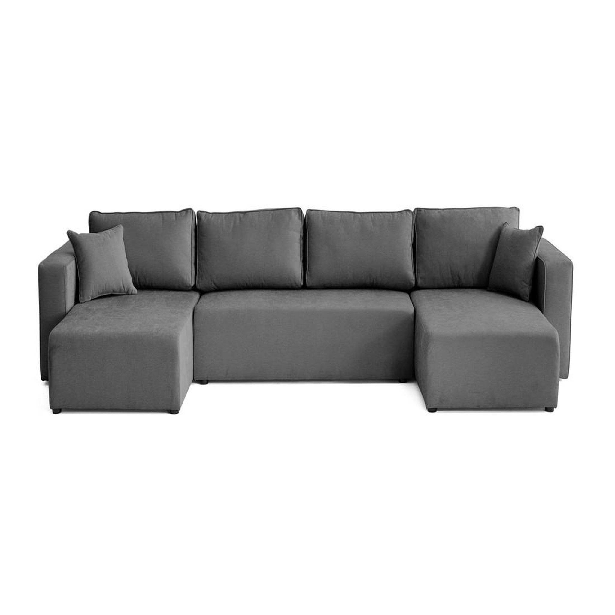 Voir la diapositive 1 : BEST MOBILIER Topaze - canapé panoramique - 7 places - convertible avec coffre - en tissu