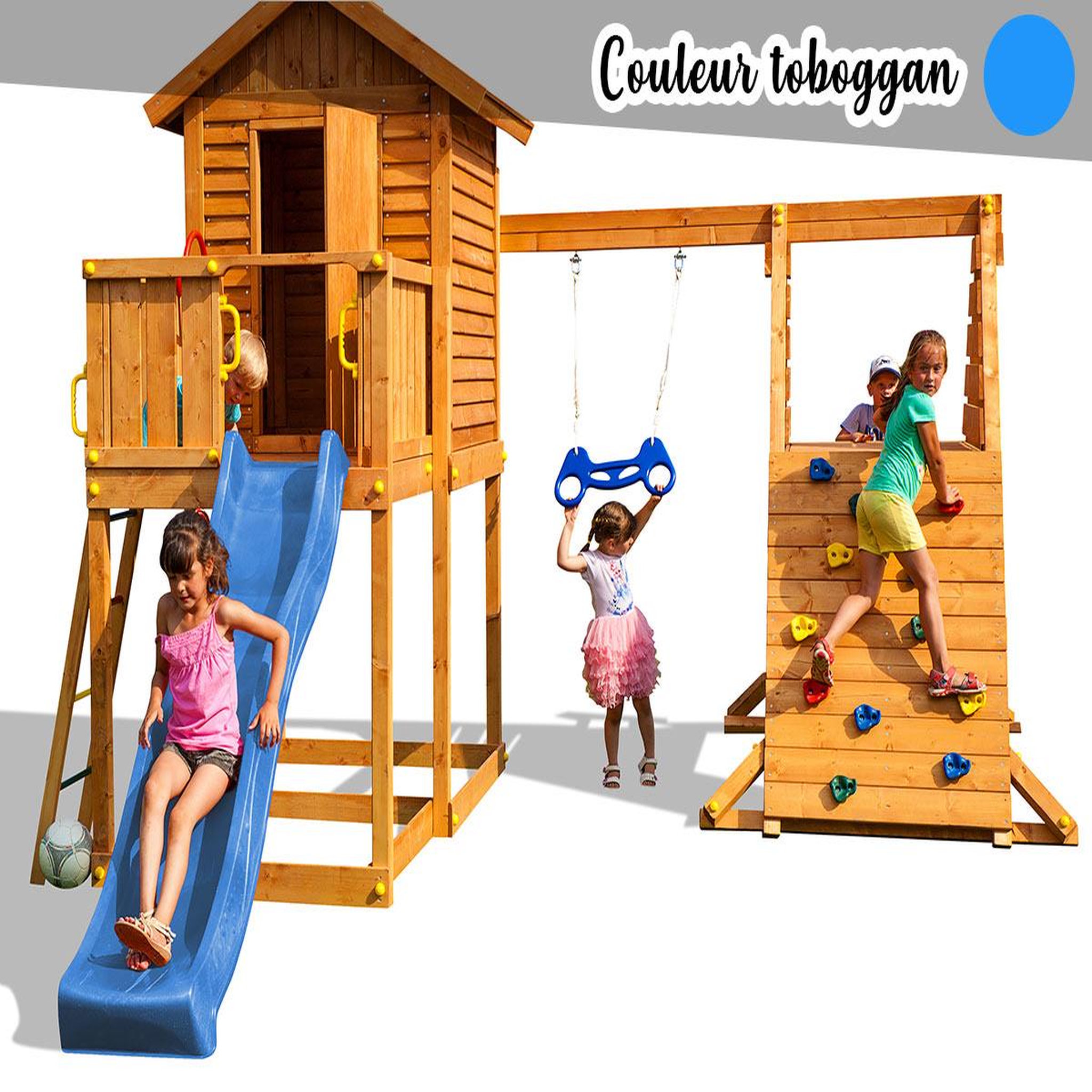 Fungoo Aire de jeux my house spider - toboggan bleu - fungoo