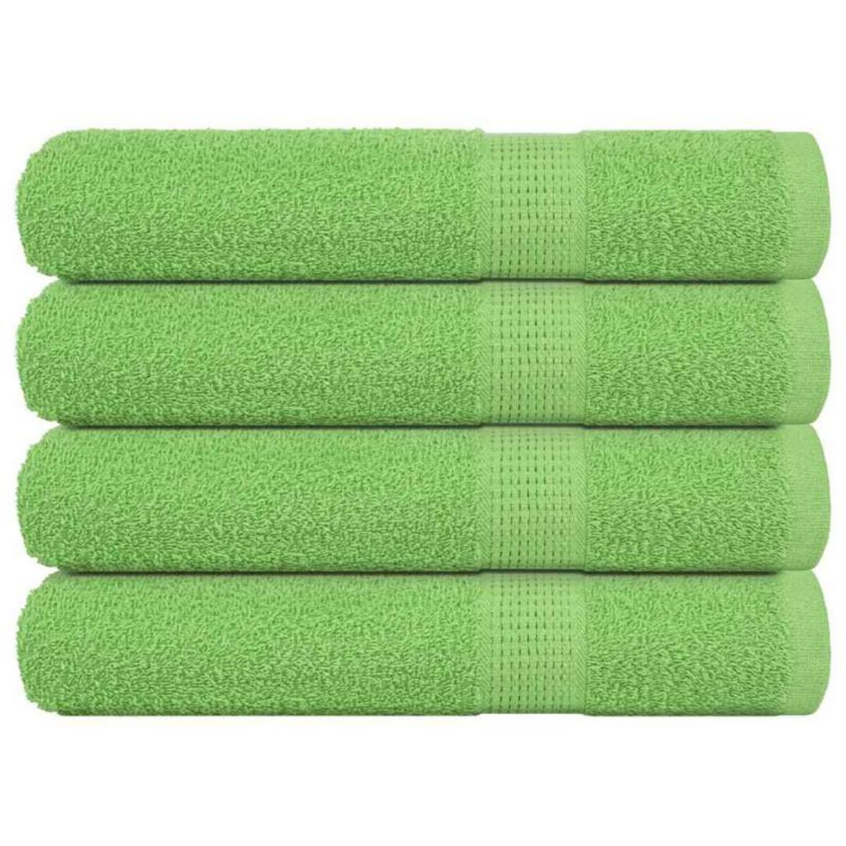 VIDAXL Serviettes de sauna 4 pcs vert pomme 80x200 cm 100% coton