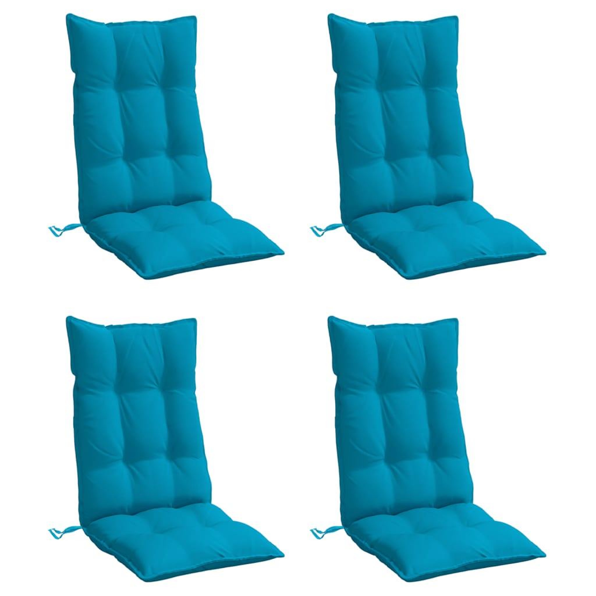 Voir la diapositive 3 : VIDAXL Coussins de chaise a dossier haut lot de 4 bleu clair