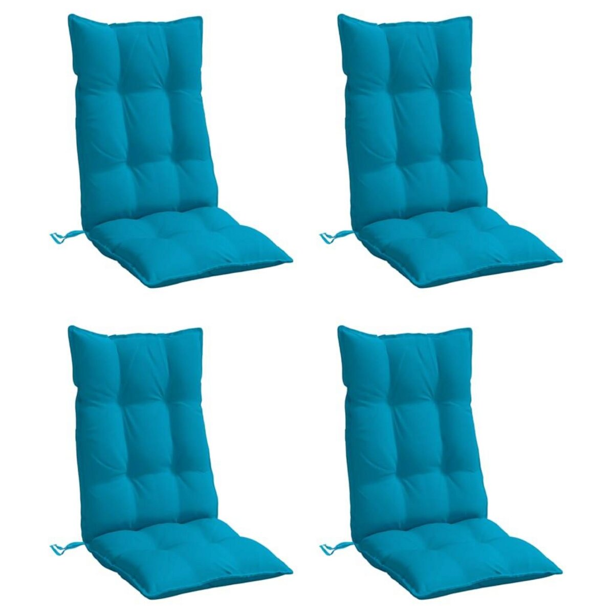 VIDAXL Coussins de chaise a dossier haut lot de 4 bleu clair
