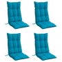 Voir la diapositive 3 : VIDAXL Coussins de chaise a dossier haut lot de 4 bleu clair