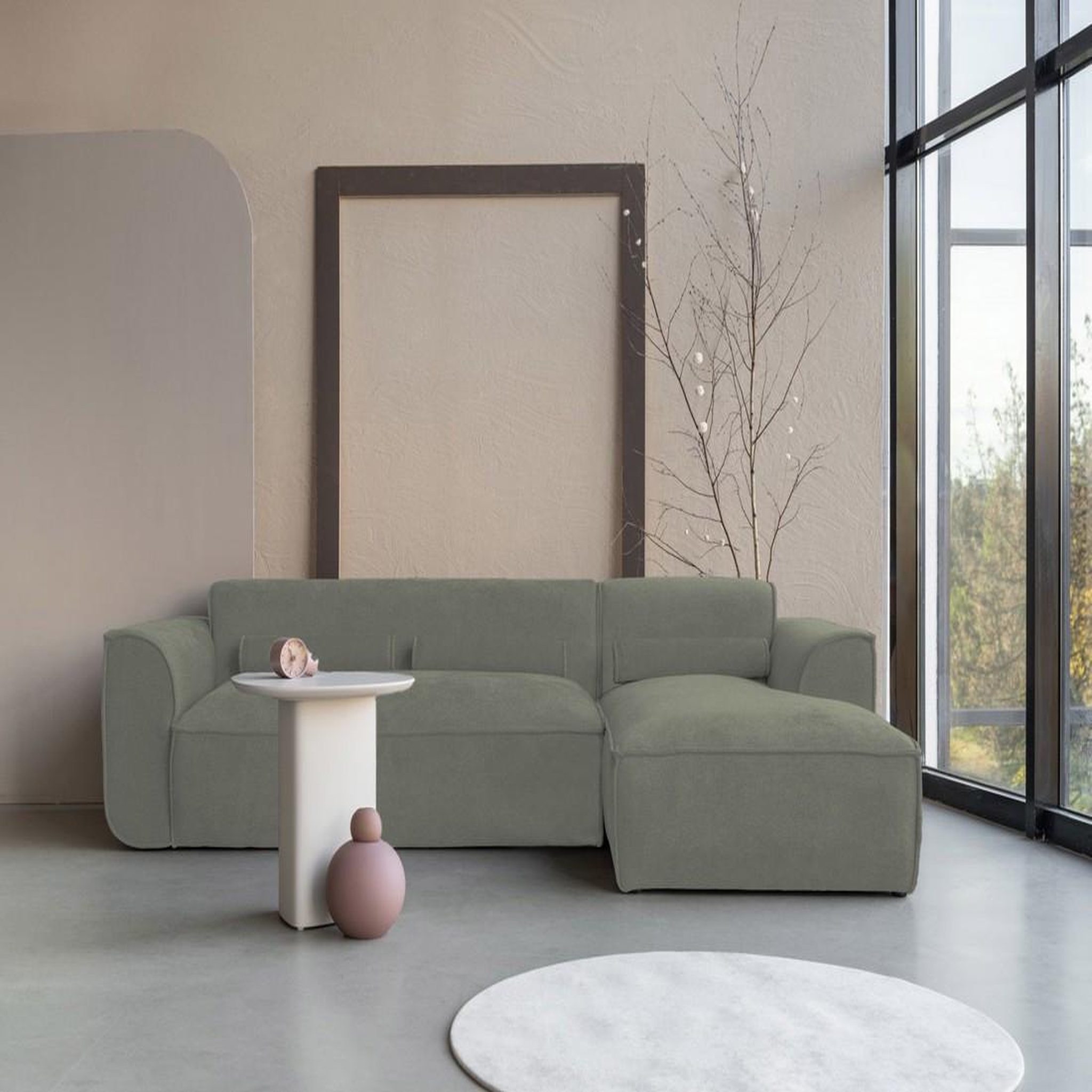 Voir la diapositive 3 : BEST MOBILIER Felix - canapé modulable d'angle droit 4 places en tissu texturé