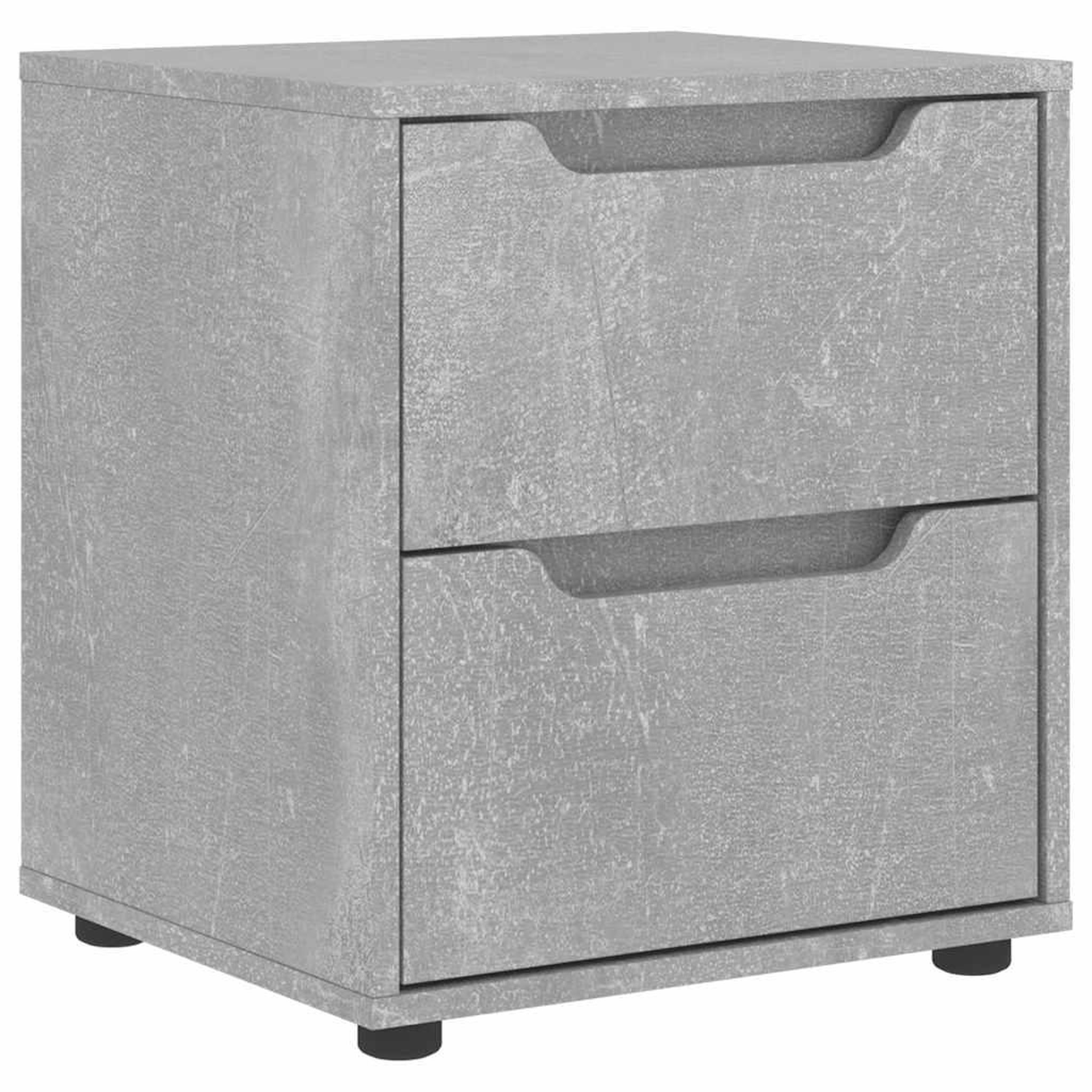 Voir la diapositive 2 : VIDAXL Table de chevet VISNES gris beton 45x40x50 cm bois d'ingenierie