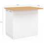 Voir la diapositive 5 : ID MARKET Ilot central IVO 100 cm blanc avec plan de travail façon hêtre