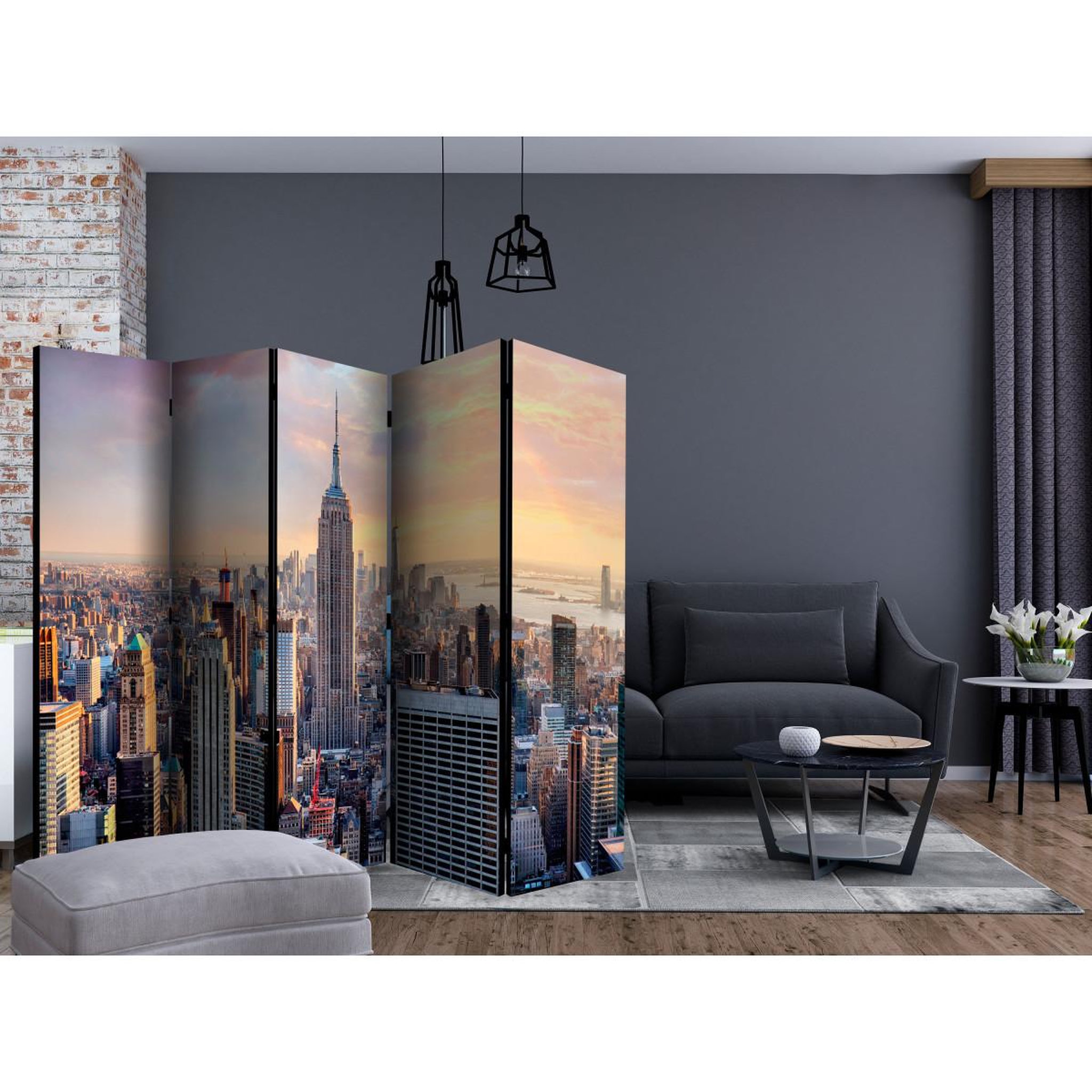 Voir la diapositive 2 : Paris Prix Paravent 5 volets  sunny metropolis  172x225cm