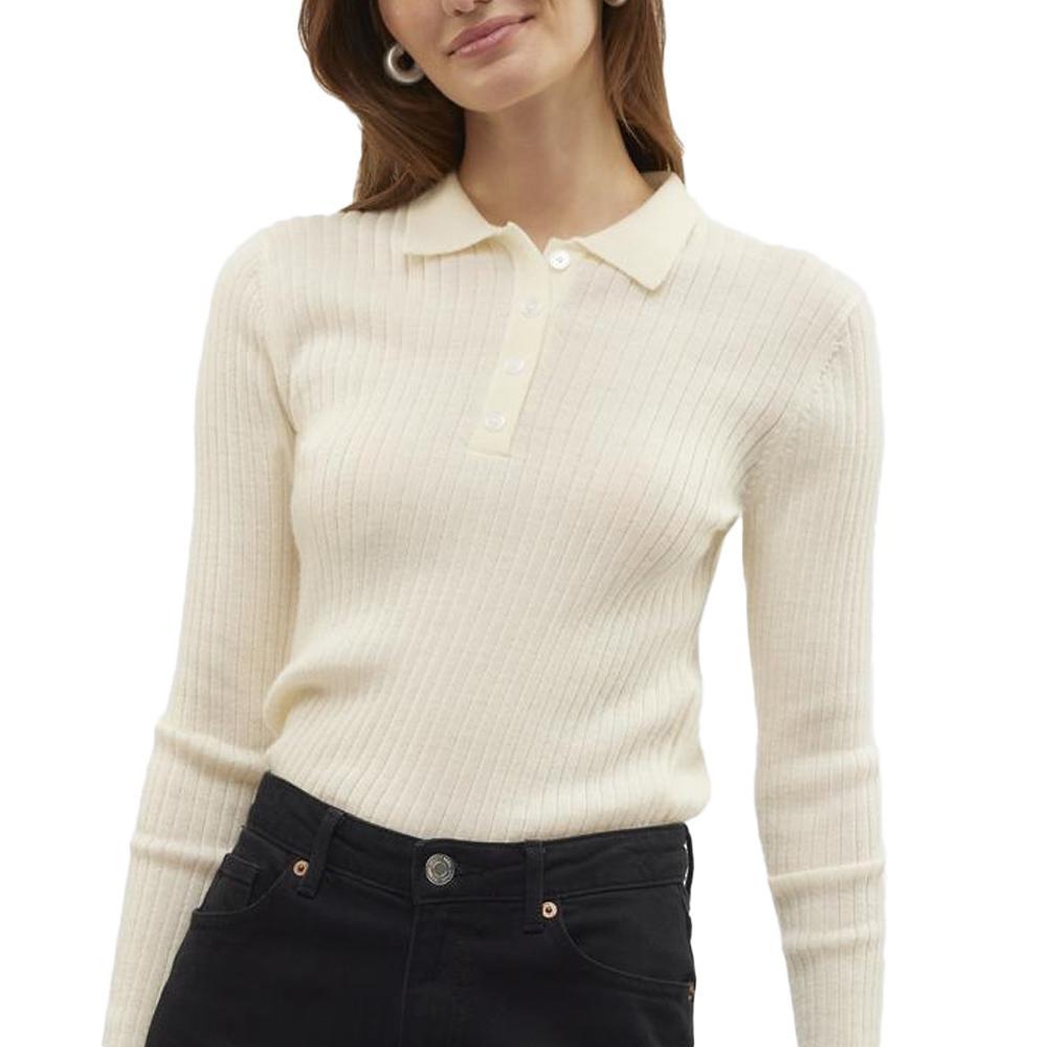 Voir la diapositive 1 : Vero Moda Polo Manches Longues  Femme Vero Moda Mohana