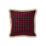 Voir la diapositive 2 : Paris Prix Coussin Déco à Carreaux  Famille  45x45cm Rouge