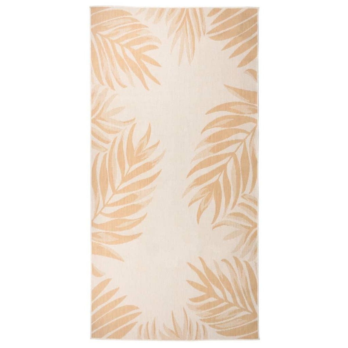 VIDAXL Tapis a tissage plat d'exterieur 100x200 cm Motif de feuille