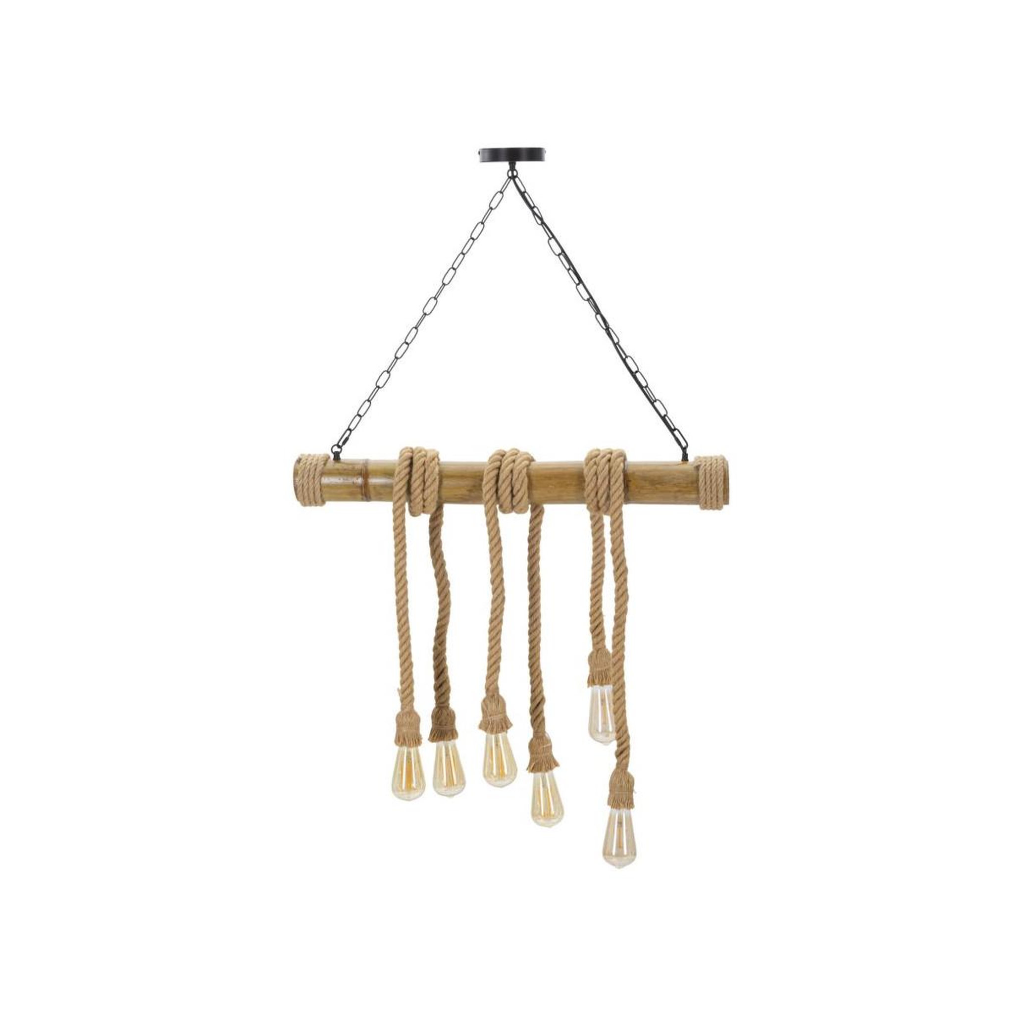Paris Prix Lampe Suspension en Bambou  Rope  80cm Naturel