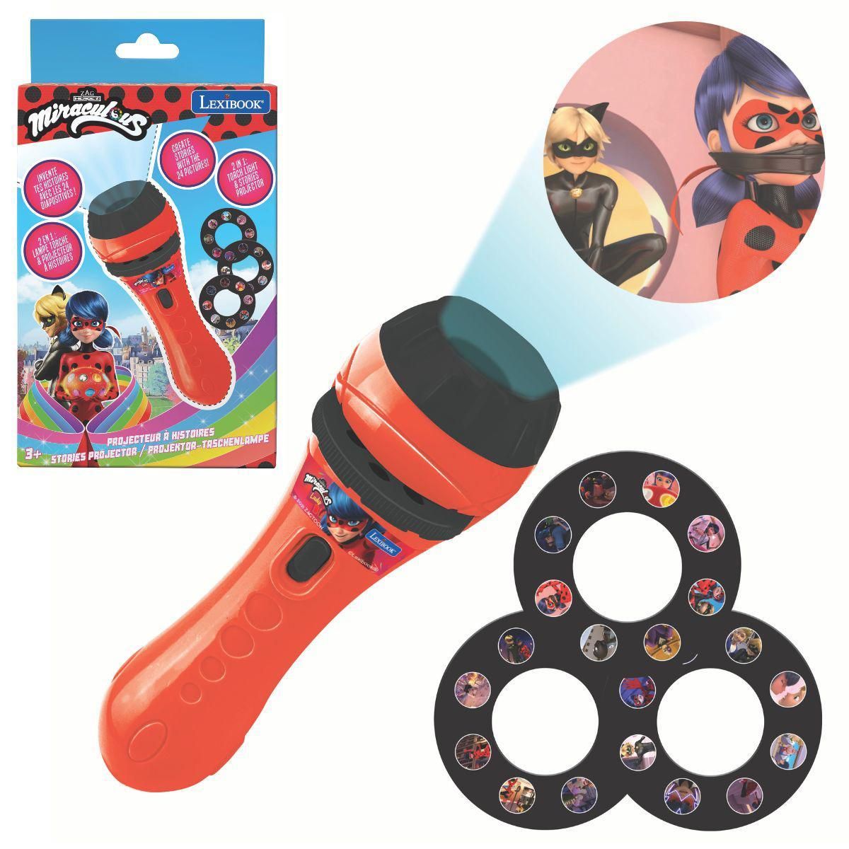 Lexibook Projecteur à histoires et lampe torche Miraculous