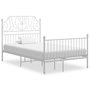 Voir la diapositive 1 : VIDAXL Cadre de lit sans matelas blanc metal 120x200 cm