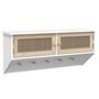 Voir la diapositive 2 : VIDAXL Porte-manteau mural Blanc Bois d'ingenierie et rotin naturel