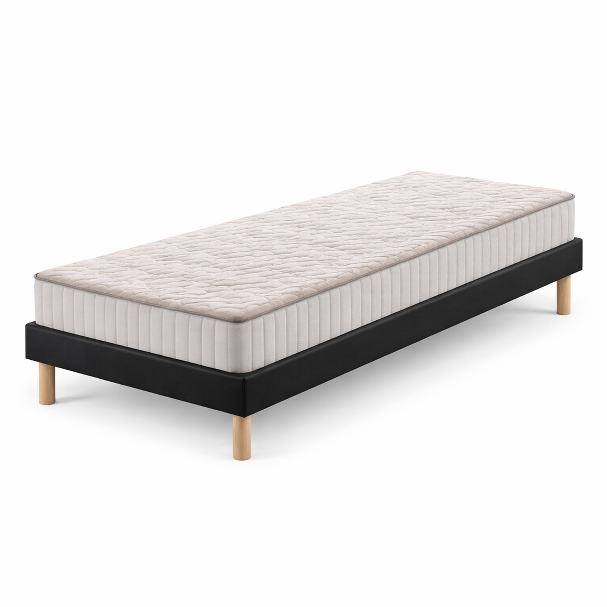 Voir la diapositive 2 : KING OF DREAMS Ensemble Sommier Tapissier et Matelas Mousse Soutien Ferme