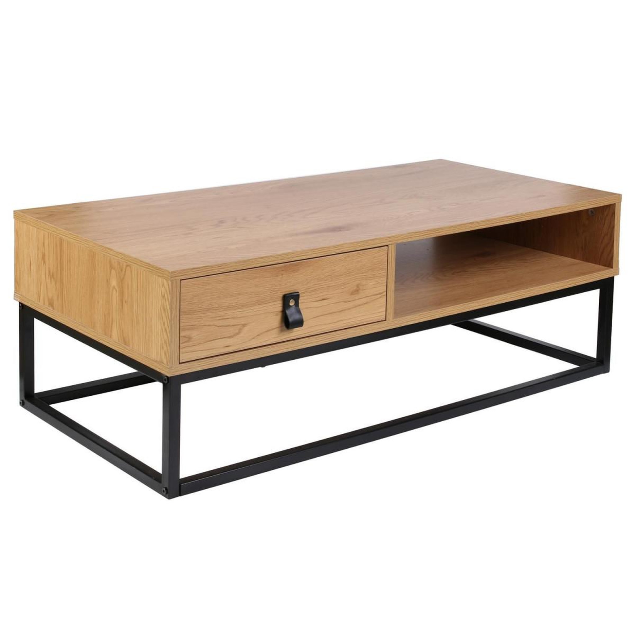 The Home Deco Factory Table basse bois & métal  abbott  100cm naturel
