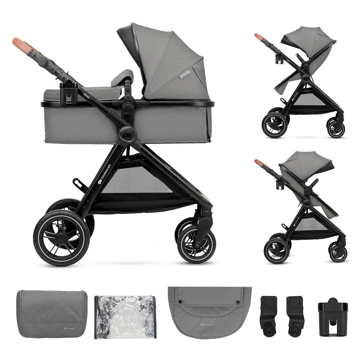 KINDERKRAFT Poussette multifonctionnelle 3 en 1 ESME PRO