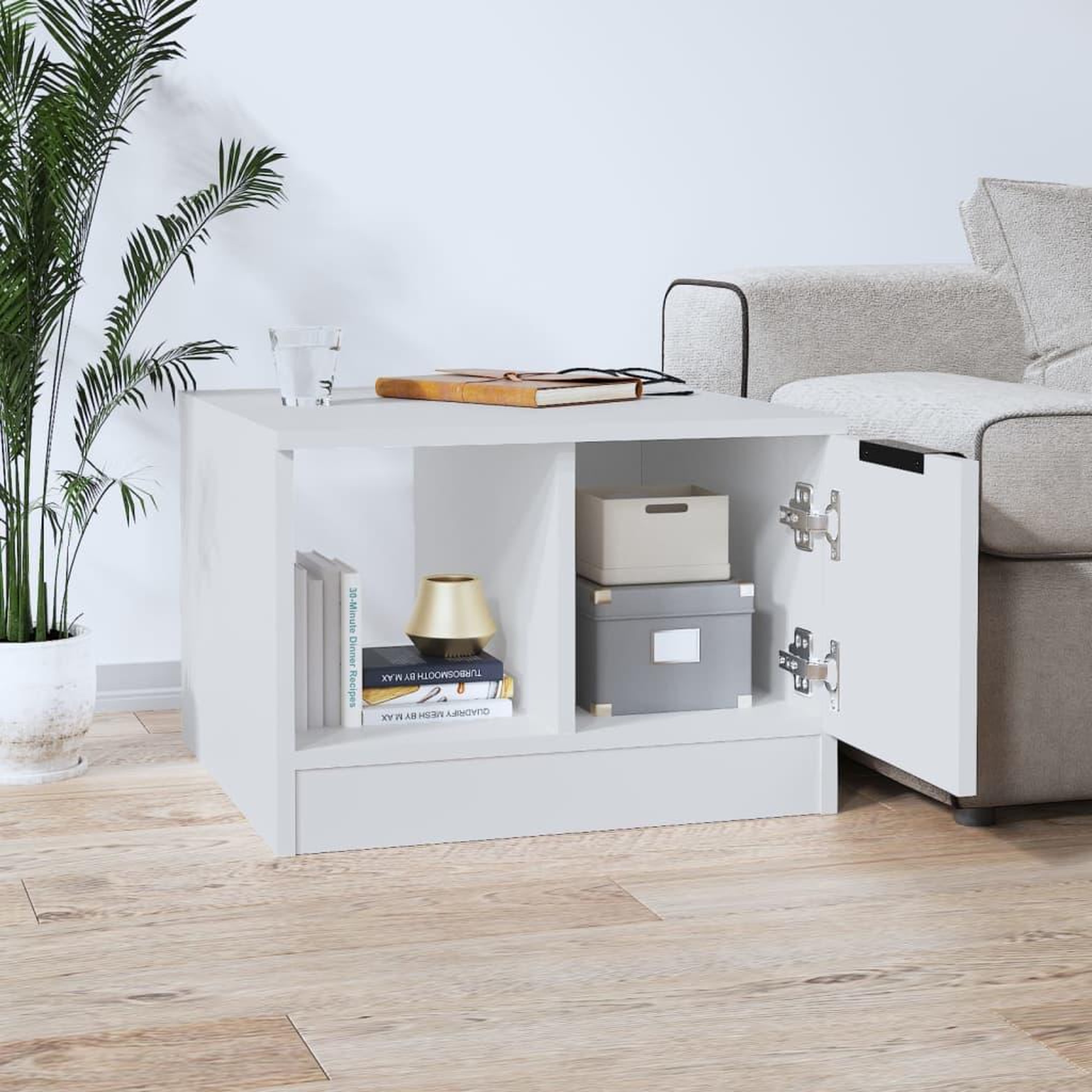Voir la diapositive 3 : VIDAXL Table basse Blanc 50x50x36 cm Bois d'ingenierie