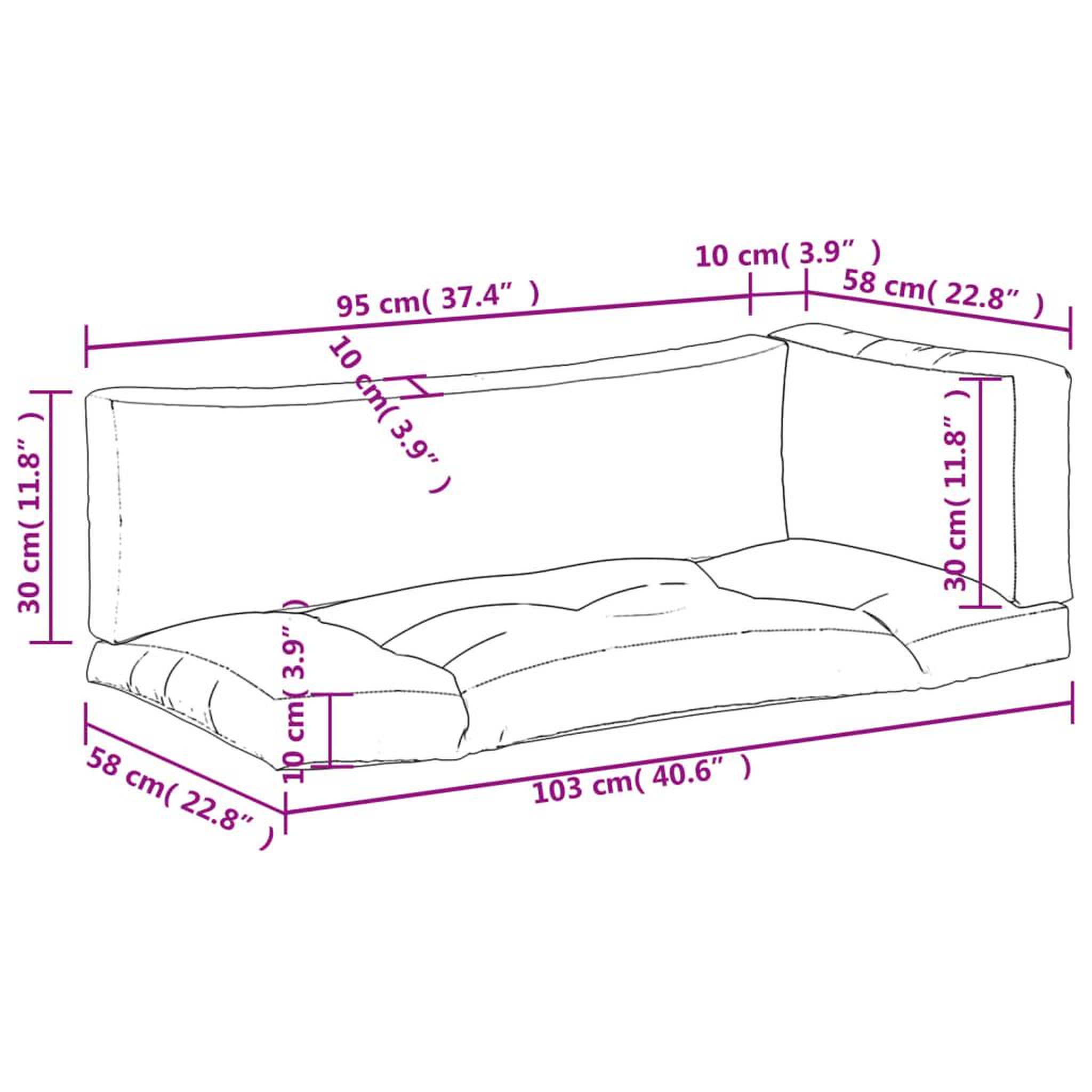 Voir la diapositive 6 : VIDAXL Coussins de palette lot de 3 multicolore tissu Oxford