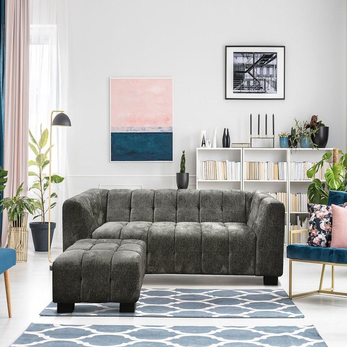 Habitat et Jardin Ottoman  Foch  - 84 x 84 x 43 cm - Gris