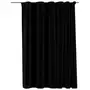 VIDAXL Rideau occultant d'aspect de lin avec crochets Noir 290x245 cm