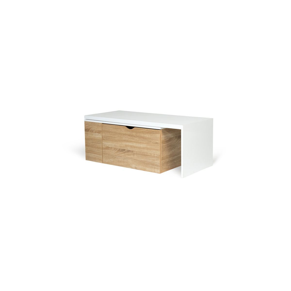 Table basse rotative 360° 1 porte avec rangement