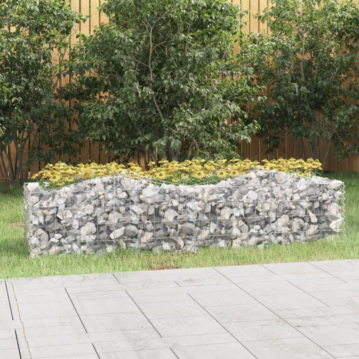 VIDAXL Lit sureleve a gabions arque 200x50x50 cm Fer galvanise