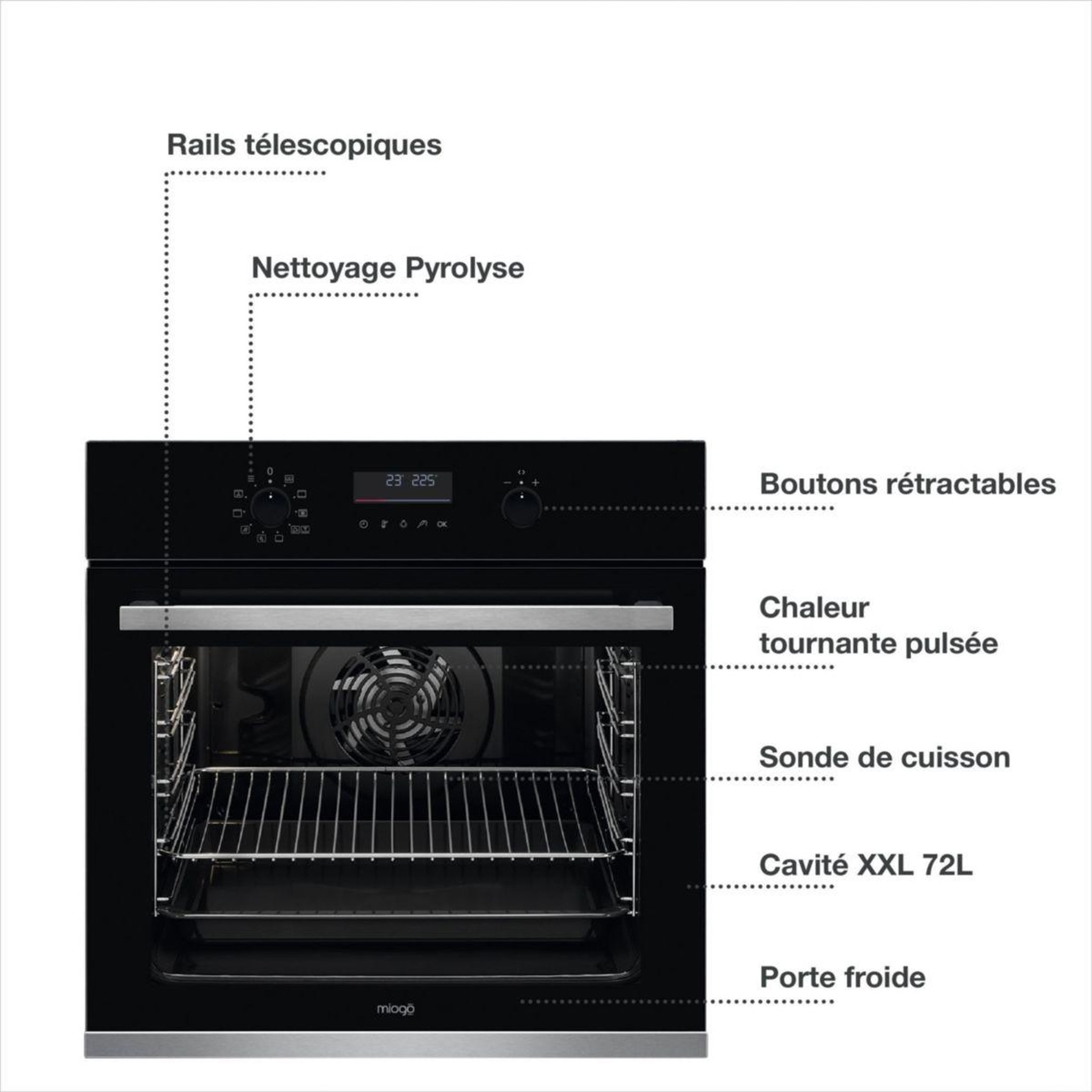 Voir la diapositive 2 : MIOGO Four encastrable mop721pr2 airfry