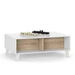 VS VENTA-STOCK Table Basse Relevable Kira Couleur Chêne/Blanc, 100 cm Largeur