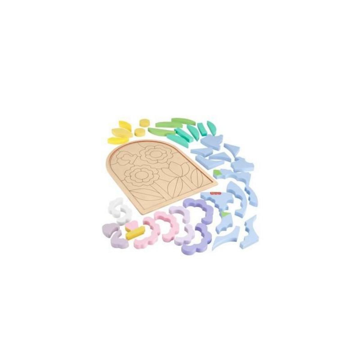 FISHER PRICE Fisher-Price-Puzzle Fleurs en Bois-Puzzle 37 pieces pour la maternelle HXT97