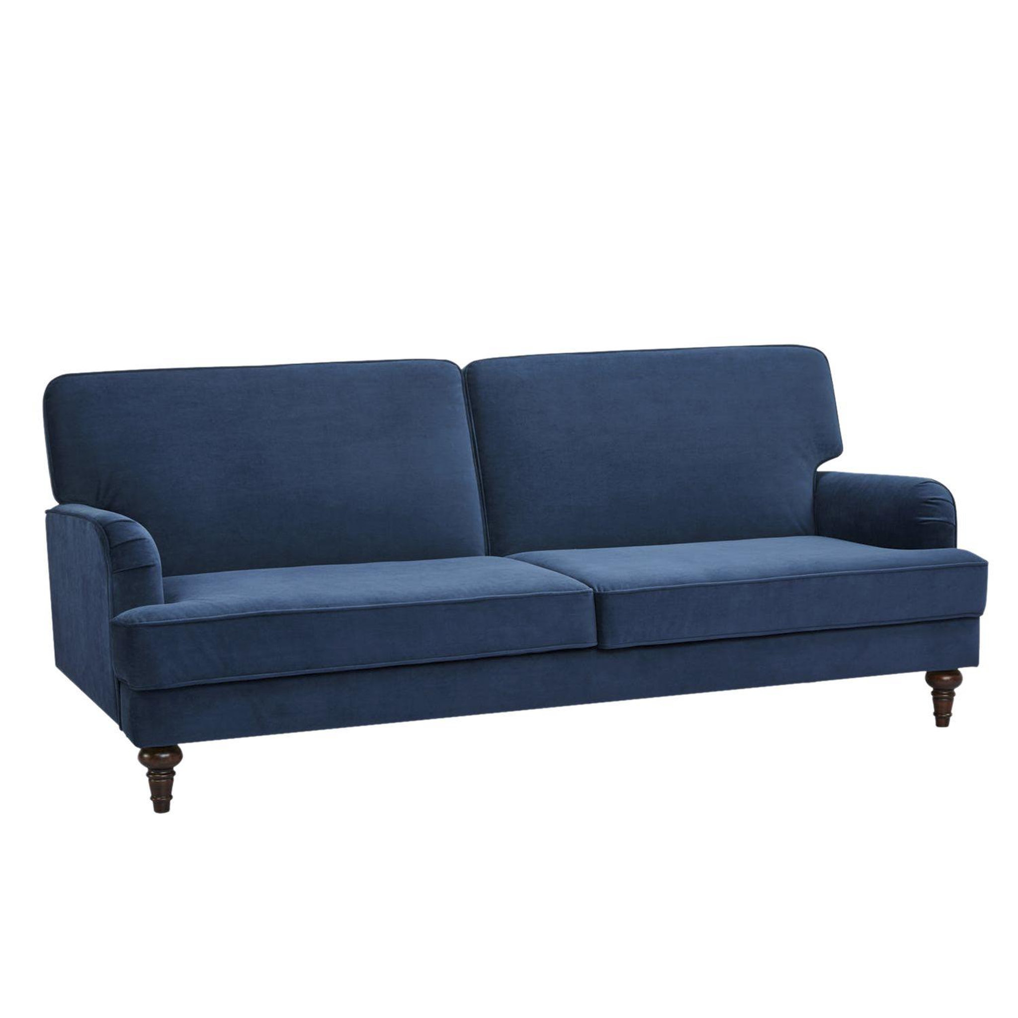 Voir la diapositive 1 : ATMOSPHERA Canapé convertible en velours Tova 3 places - Bleu nuit