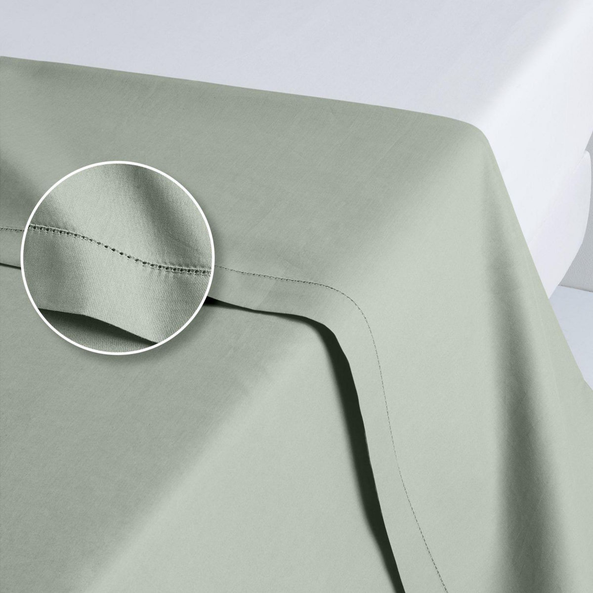 ACTUEL Drap plat uni en percale de coton 