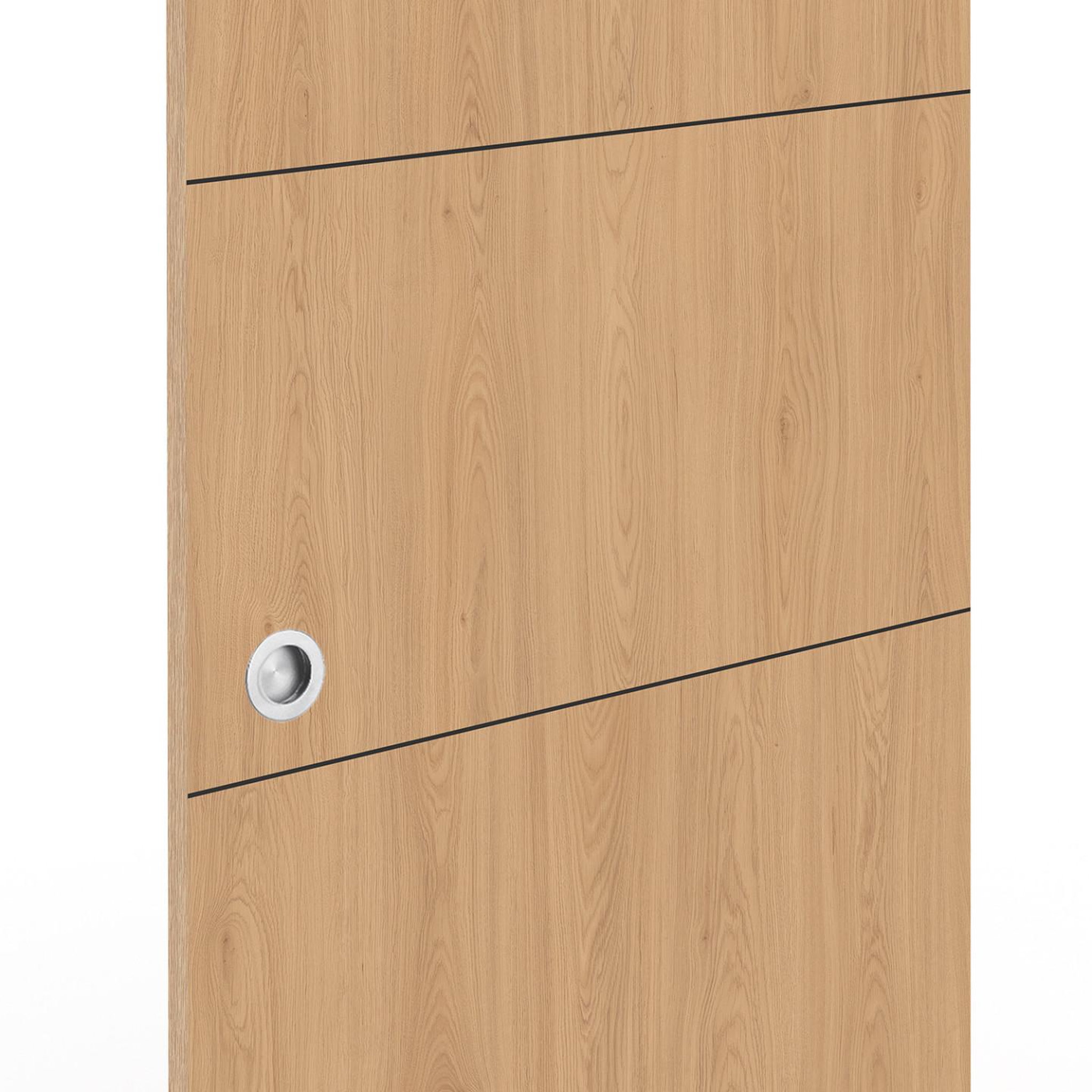 Voir la diapositive 6 : ID MARKET Kit porte coulissante effet bois 83 cm avec rail et fixations