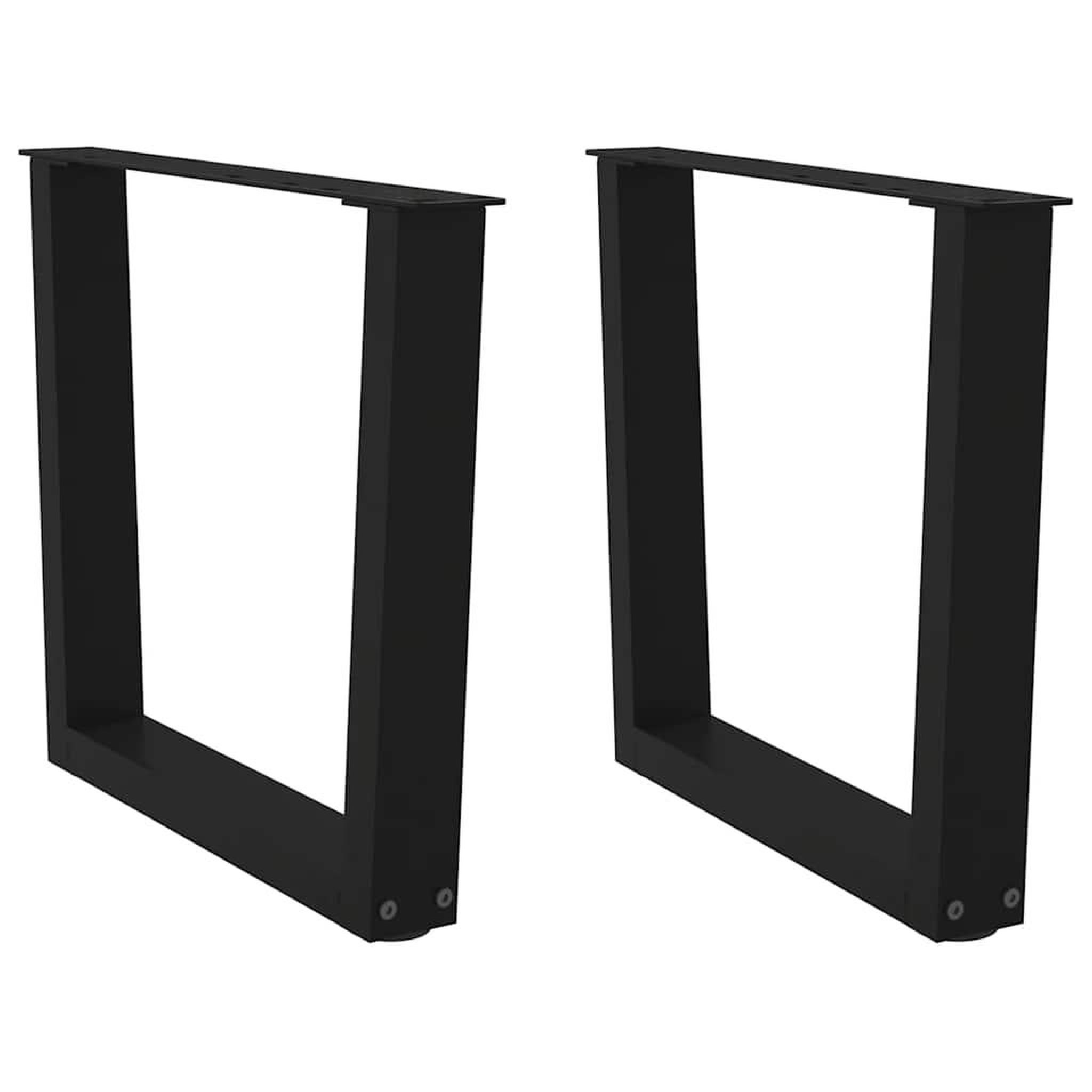 VIDAXL Pieds de table a manger forme V 2 pcs noir 50x(42-43,3)cm acier