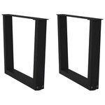 VIDAXL Pieds de table a manger forme V 2 pcs noir 50x(42-43,3)cm acier