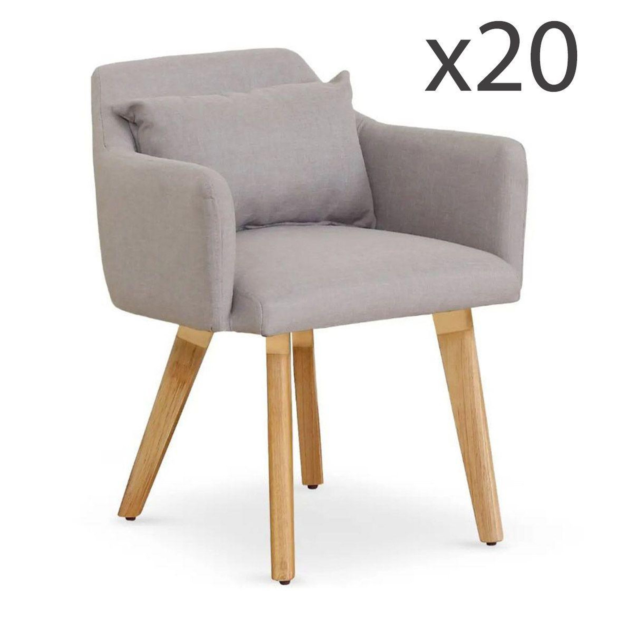 Voir la diapositive 2 : Paris Prix Lot de 20 Fauteuils Design  Alan  70cm Beige
