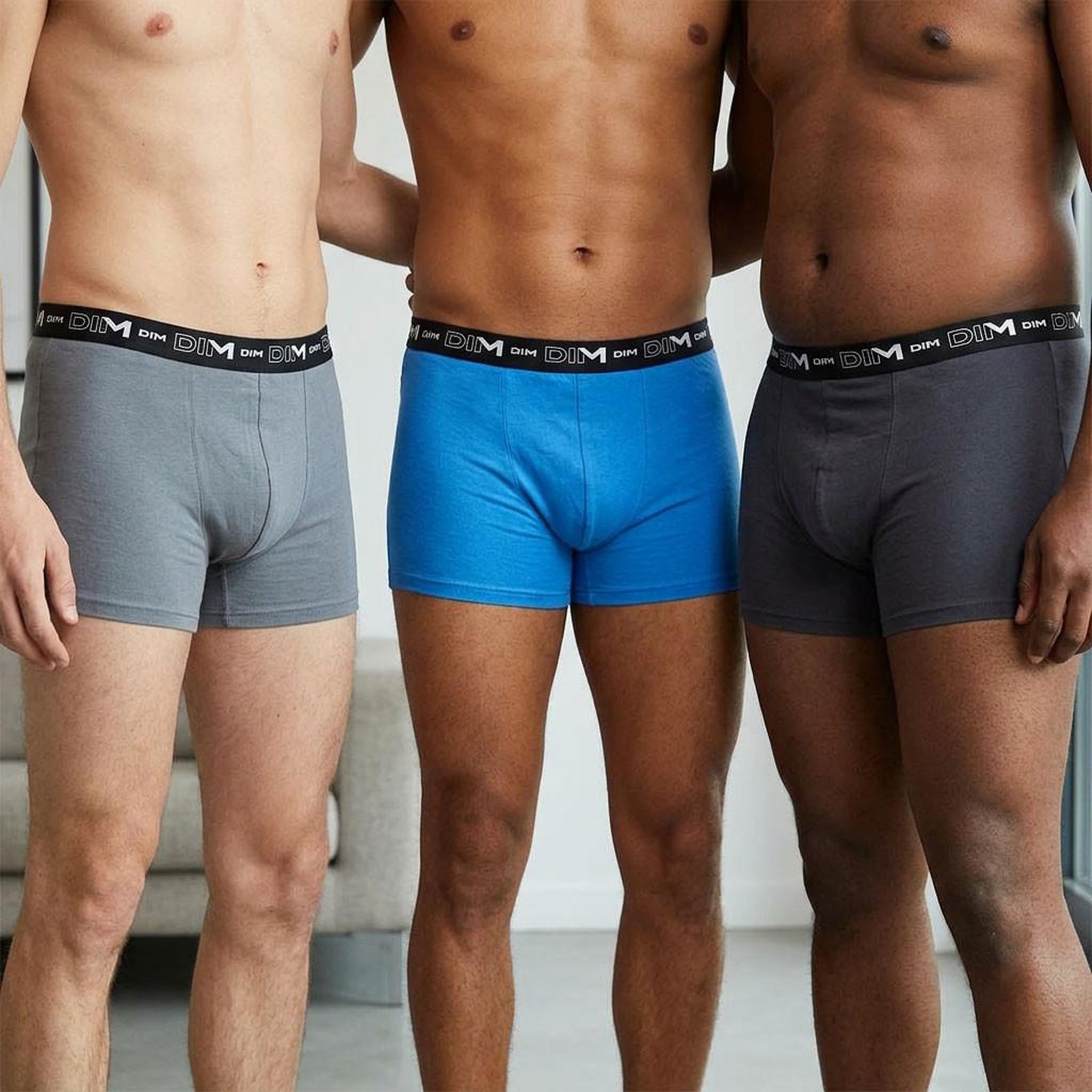 Voir la diapositive 2 : DIM Lot de 3 boxers DIM en coton stretch
