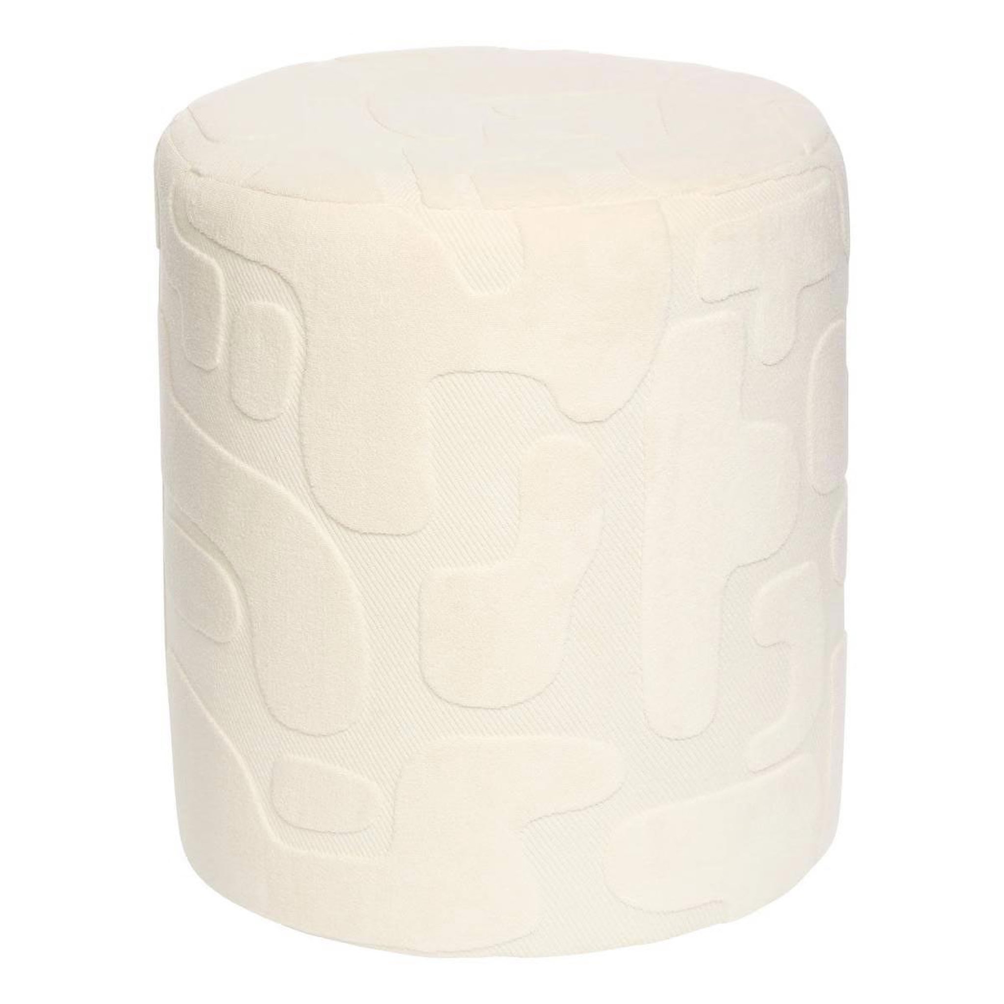 ATMOSPHERA Pouf rond décorateur  delor  40cm blanc