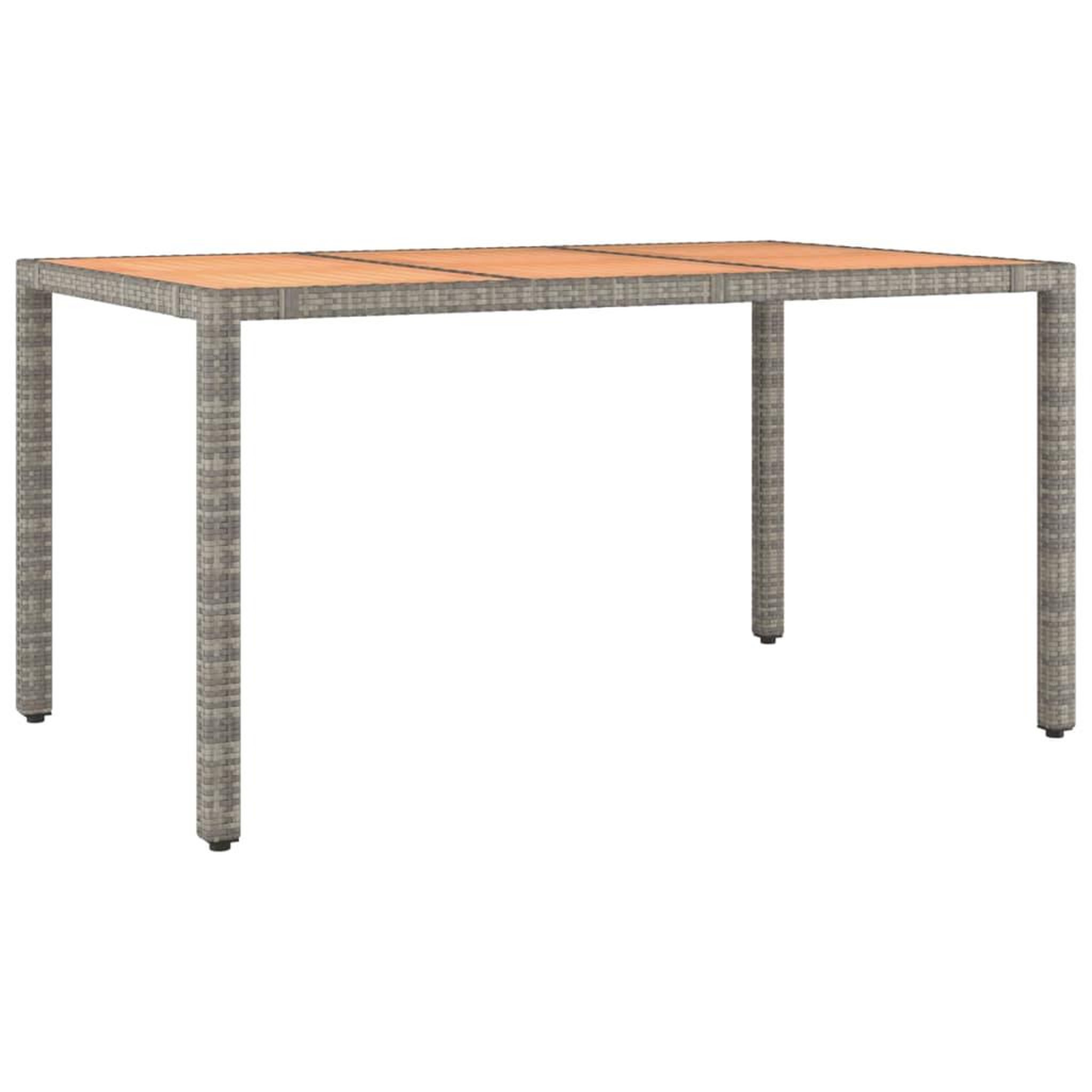 VIDAXL Table de jardin et dessus en bois Gris Resine tressee et acacia