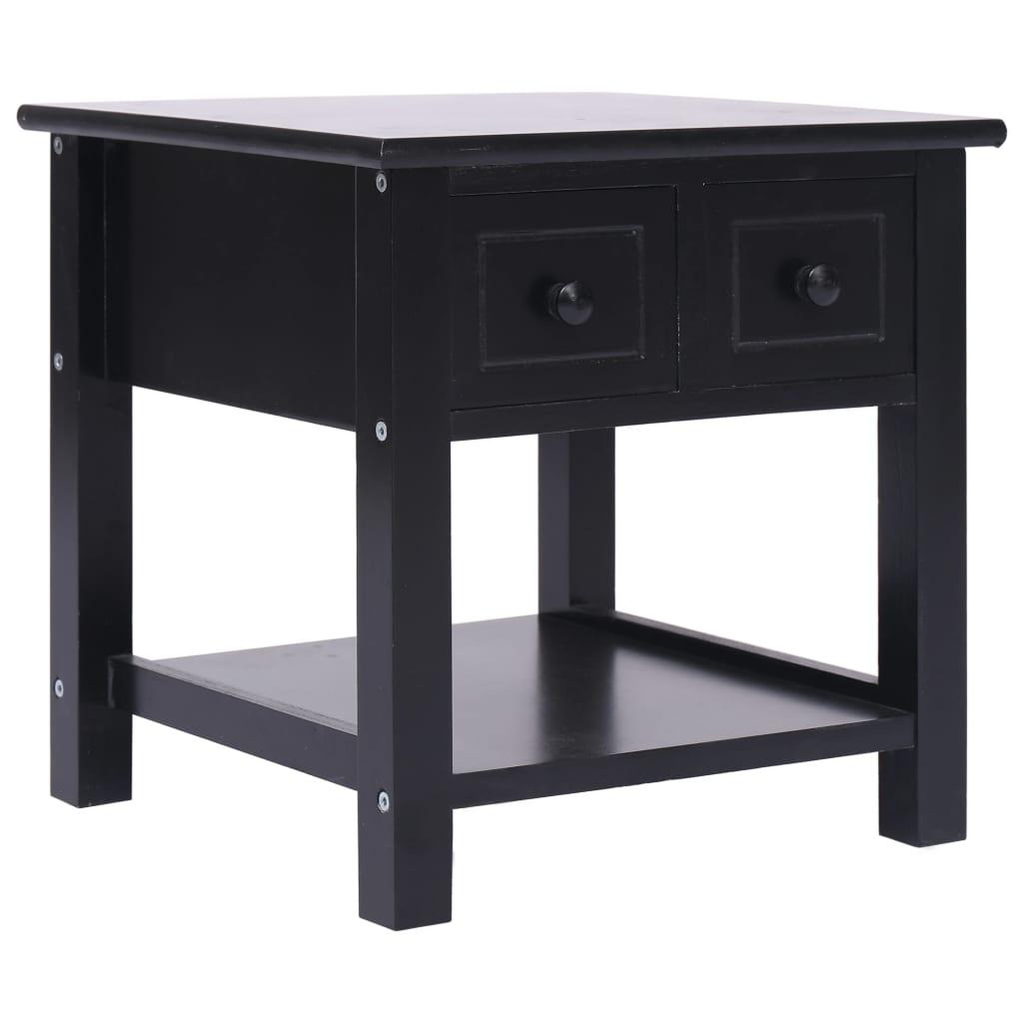 Voir la diapositive 1 : VIDAXL Table d'appoint Noir 40x40x40 cm Bois de Paulownia