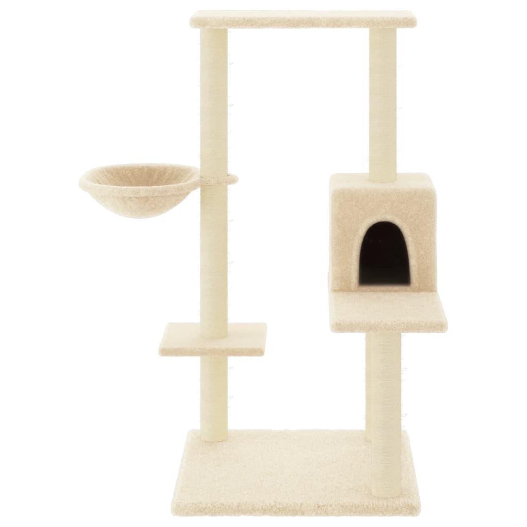 Voir la diapositive 3 : VIDAXL Arbre a chat avec griffoirs en sisal Creme 95 cm