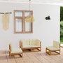 Voir la diapositive 1 : VIDAXL Salon de jardin 4 pcs avec coussins Bois de pin massif