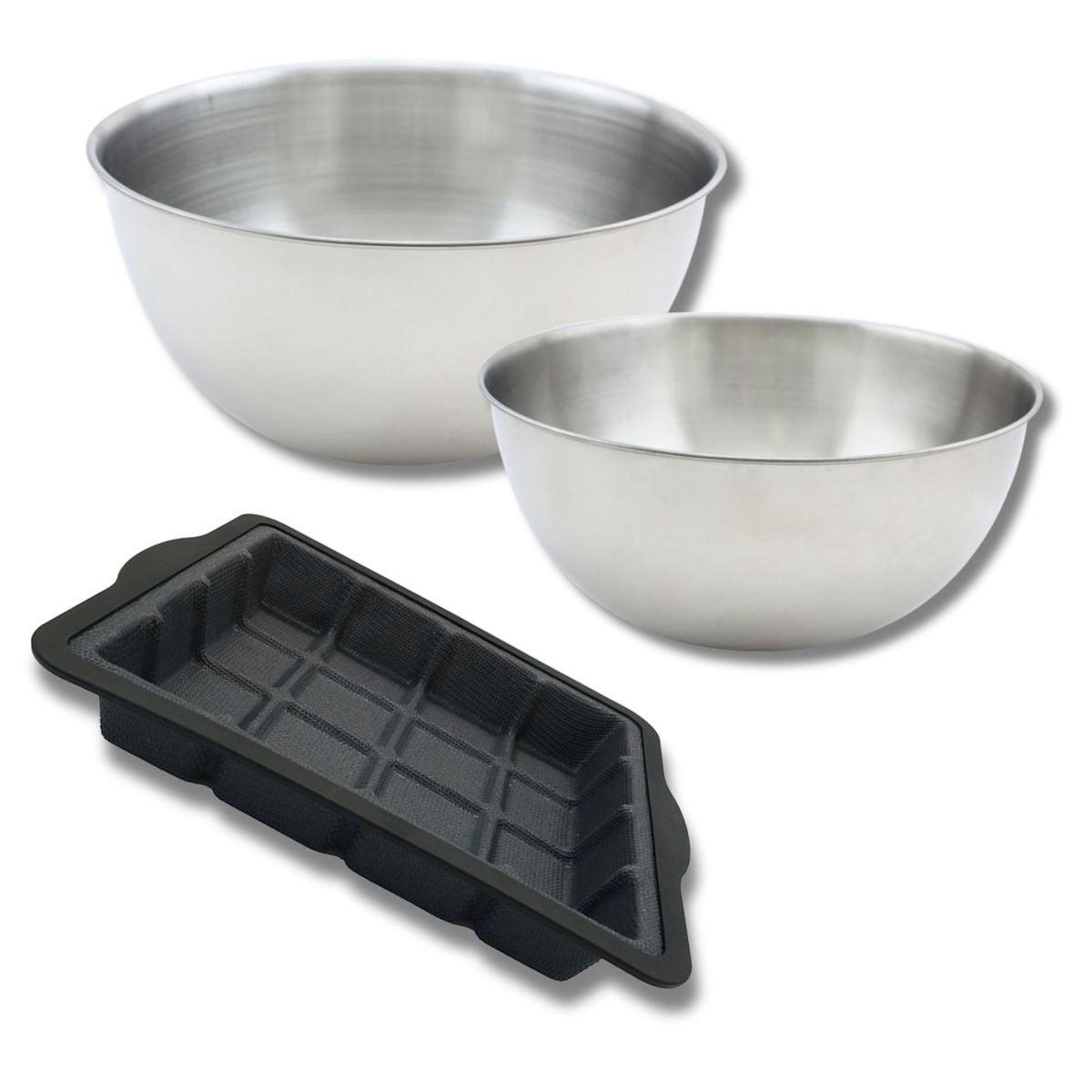 ZENKER Ensemble comprenant 1 moule à gâteau en fibre de verre Zenker, 2 bols à mixer en inox Fackelmann