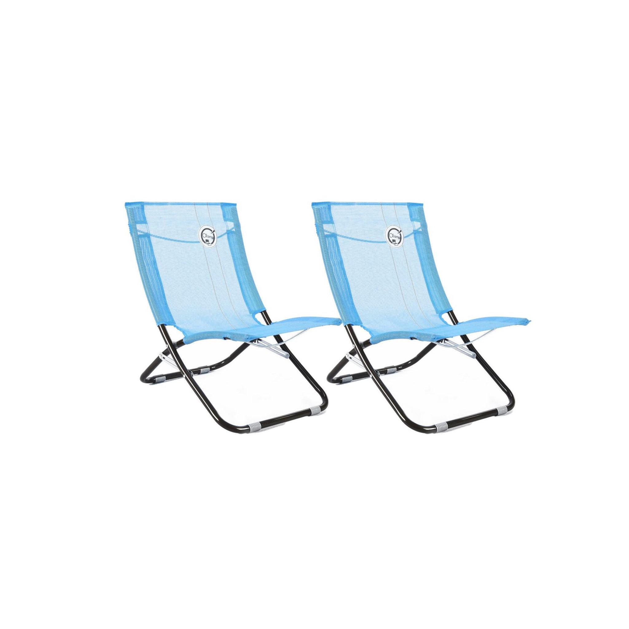 O'Beach Lot de 2 chaises de plage pliables - O'Beach - Dimensions : 58 x 47 x 61 cm