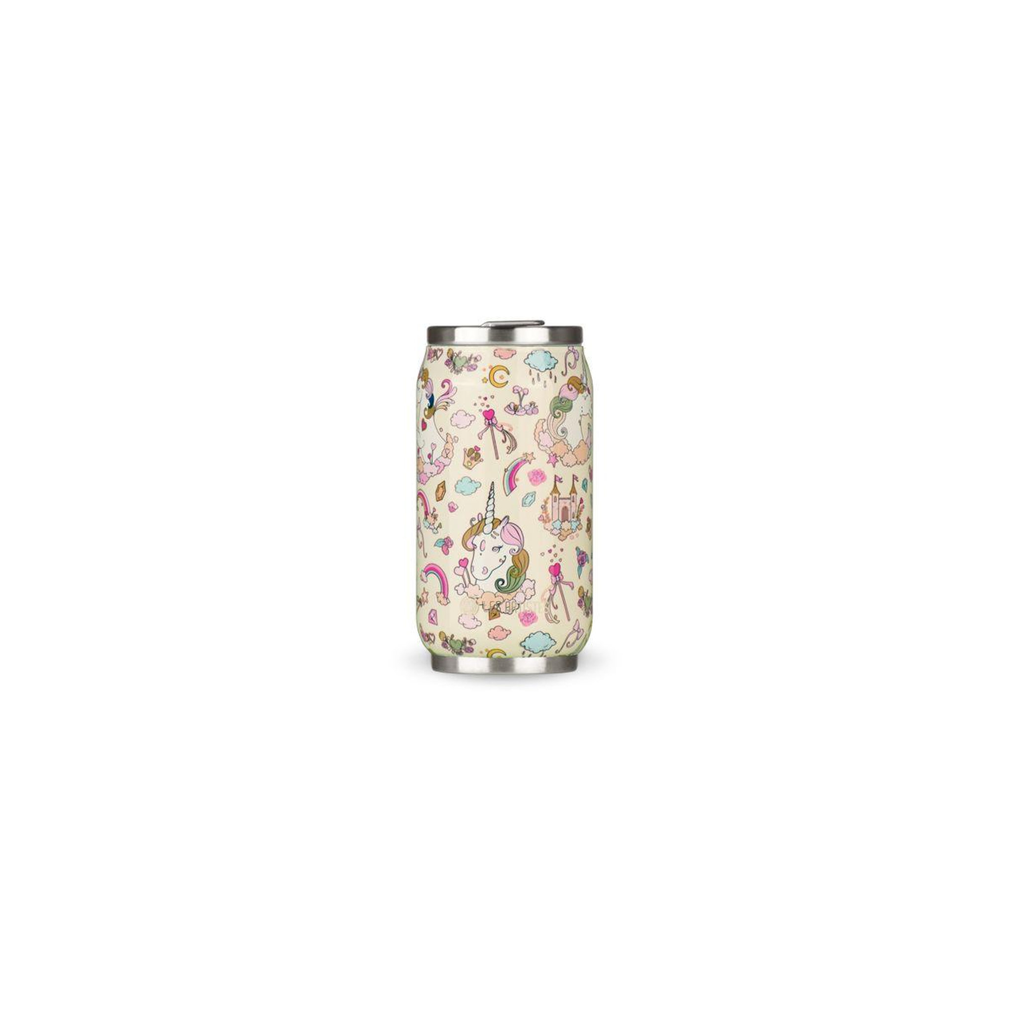 Les Artistes Gourde canette licorne ivoire bril 280ml