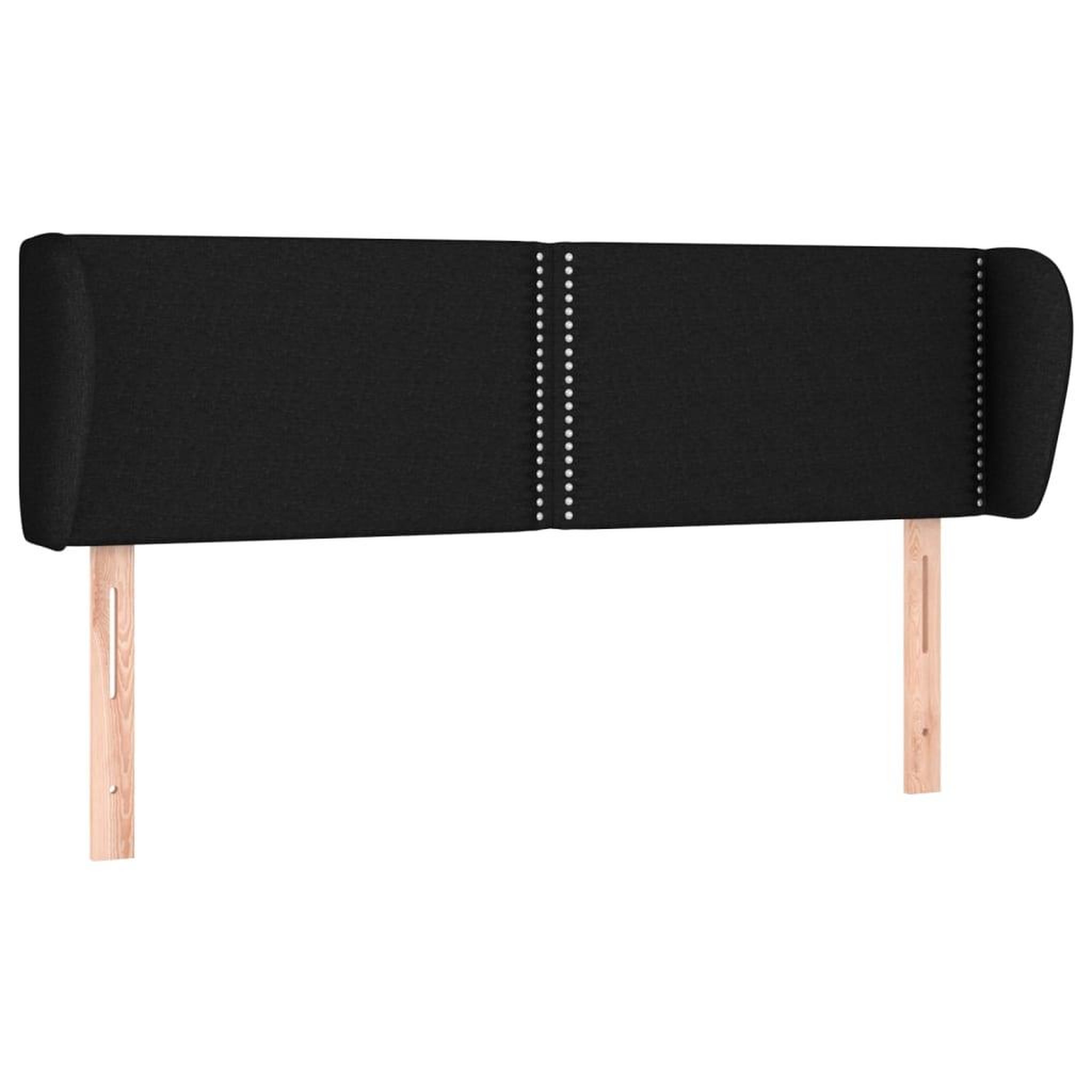Voir la diapositive 2 : VIDAXL Tete de lit avec oreilles Noir 147x23x78/88 cm Tissu