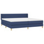Voir la diapositive 3 : VIDAXL Sommier a lattes de lit avec matelas Bleu 200x200 cm Tissu