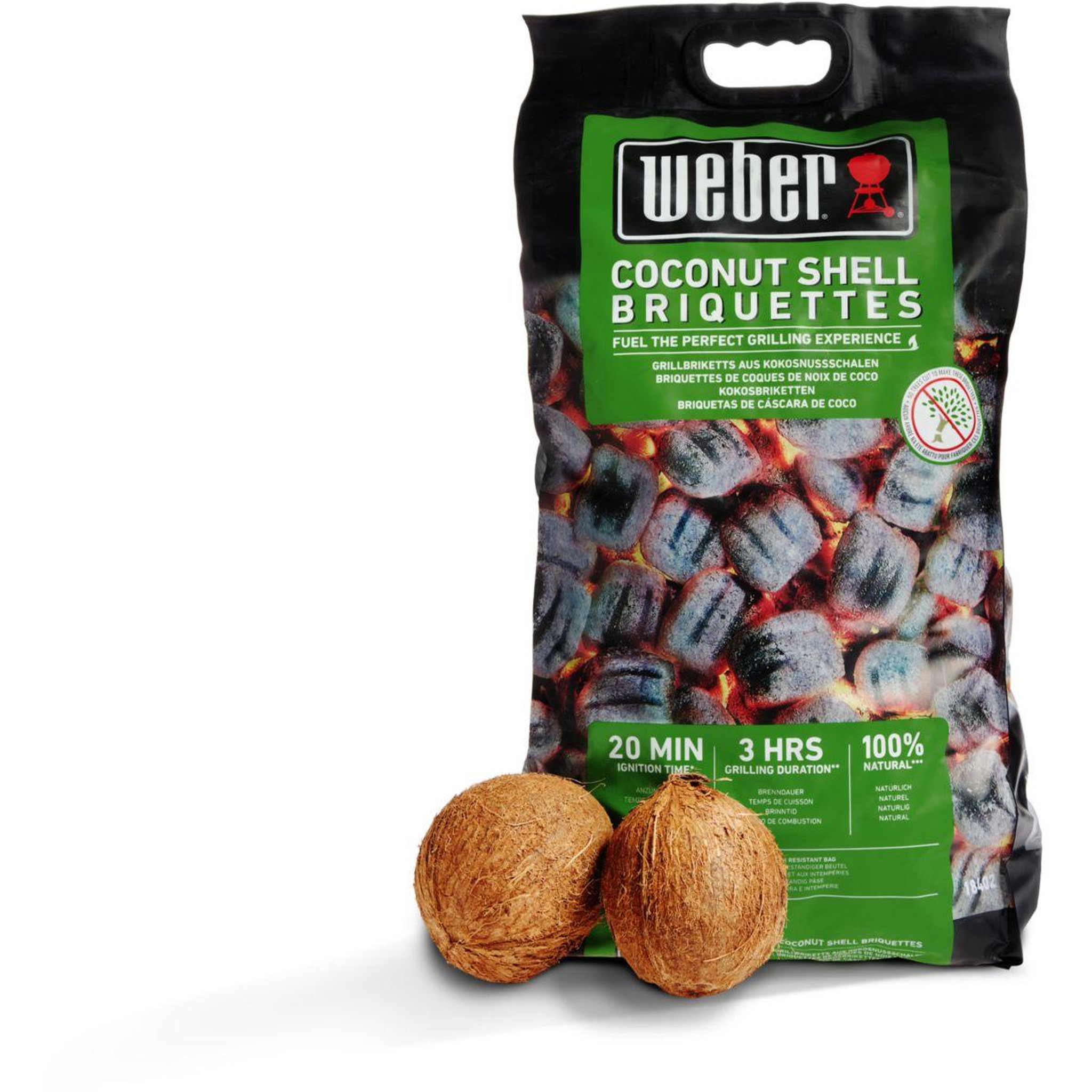 Weber Briquette de charbon de briquettes 8kg de noix de coco