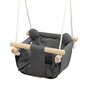 HOMCOM Balançoire bébé enfant siège bébé balançoire réglable barre sécurité accessoires inclus coton gris