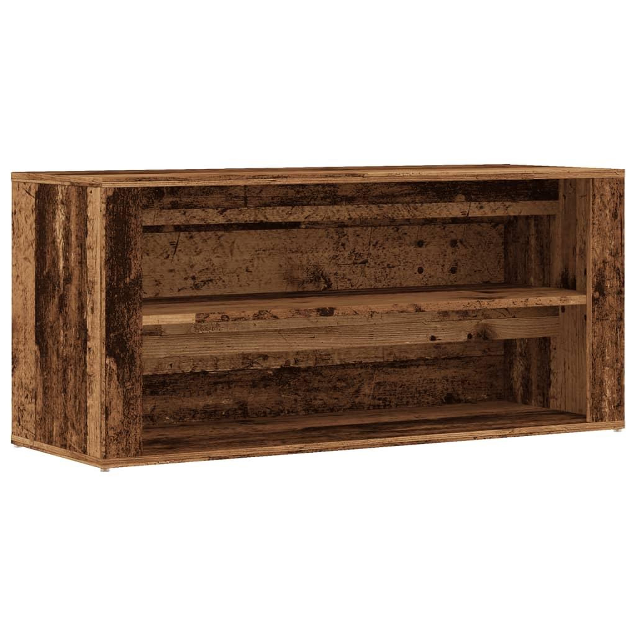 Voir la diapositive 2 : VIDAXL Banc a chaussures vieux bois 100x35x45 cm bois d'ingenierie